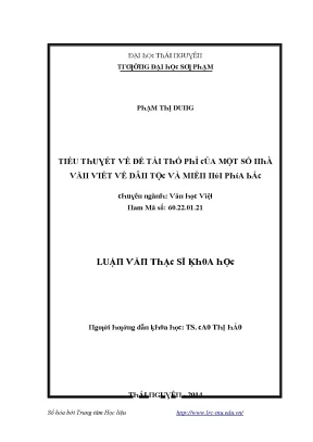 Luận văn tiểu thuyết về đề tài thổ phỉ của một số nhà văn viết về dân tộc và miền núi phía bắc