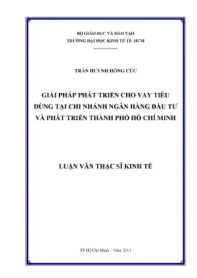 Luận văn giải pháp phát triển cho vay tiêu dùng tại chi nhánh ngân hàng đầu tư và phát triển thành phố hồ chí minh luận văn thạc sĩ