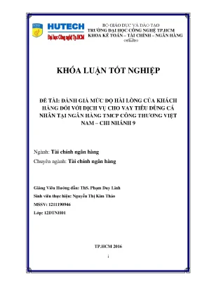 Luận văn đánh giá mức độ hài lòng của khách hàng đối với dịch vụ cho vay tiêu dùng cá nhân tại ngân hàng tmcp công thương việt nam chi nhánh 9