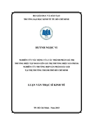 Luận văn nghiên cứu tác động của các thành phần giá trị thương hiệu tập đoàn lên giá trị thương hiệu sản phẩm nghiên cứu trường hợp sản phẩm dầu gội tại thị trường thành phố hồ chí minh