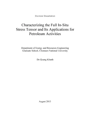 Luận án tiến sĩ characterizing the full in situ stress tensor and its applications for petroleum activities