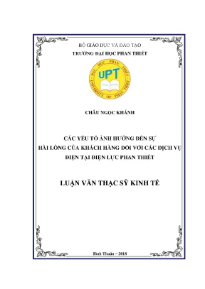 Các yếu tố ảnh hưởng đến sự hài lòng của khách hàng đối với các dịch vụ điện tại điện lực phan thiết