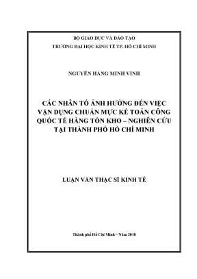 Luận văn các nhân tố ảnh hưởng đến việc vận dụng chuẩn mực kế toán công quốc tế hàng tồn kho nghiên cứu tại thành phố hồ chí minh