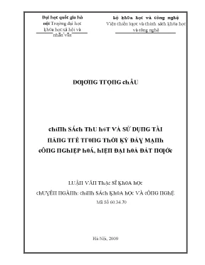 Luận văn chính sách thu hút và sử dụng tài năng trẻ trong thời kỳ đẩy mạnh công nghiệp hóa hiện đại hóa đất nước