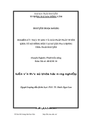 Luận văn nghiên cứu thực trạng và giải pháp phát triển kinh tế hộ nông dân tại huyện phú lương tỉnh thái nguyên