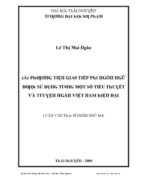 Luận văn các phương tiện giao tiếp phi ngôn ngữ được sử dụng trong một số tiểu thuyết và truyện ngắn việt nam hiện đại