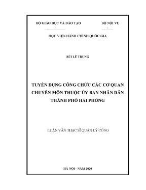 Luận văn tuyển dụng công chức các cơ quan chuyên môn thuộc ubnd thành phố hải phòng