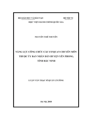 Luận văn thạc sĩ quản lý công năng lực công chức các cơ quan chuyên môn thuộc ủy ban nhân dân huyện yên phong tỉnh bắc ninh