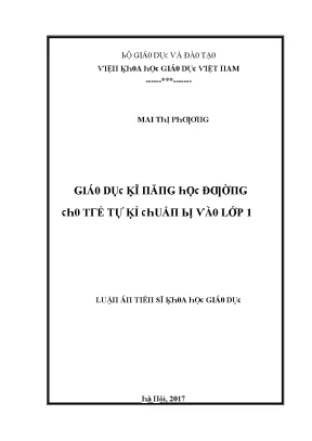 Luận văn giáo dục kĩ năng học đường cho trẻ tự kỉ chuẩn bị vào lớp 1