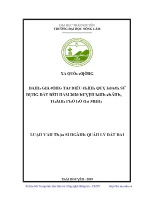 Luận văn đánh giá công tác điều chỉnh quy hoạch sử dụng đất đến năm 2020 huyện bình chánh thành phố hồ chí minh