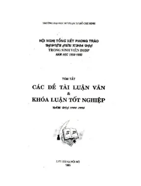 Tóm tắt các đề tài luận văn và khoá luận tốt nghiệp năm học 1994 1995