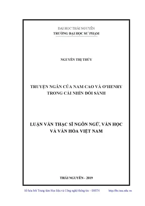 Luận văn truyện ngắn của nam cao và ohenry trong cái nhìn đối sánh