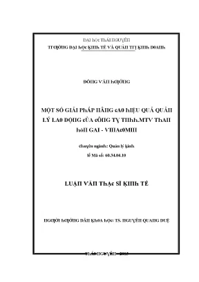 Luận văn một số giải pháp nâng cao hiệu quả quản lý lao động của công ty tnhh mtv than hòn gai vinacomin