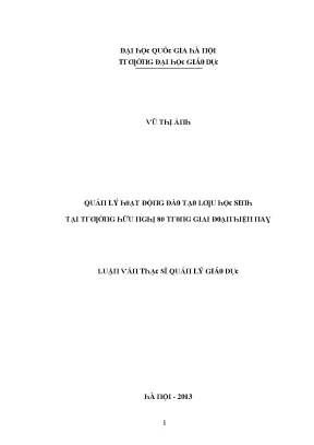 Luận văn quản lý hoạt động đào tạo lưu học sinh tại trường hữu nghị 80 trong giai đoạn hiện nay
