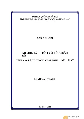 Luận văn an sinh xã hội đối với nông dân tỉnh cao bằng trong giai đoạn hiện nay