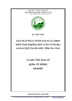 Luận văn giải pháp phát triển sản xuất bưởi diễn theo hướng bền vững trên địa bàn huyện thanh sơn tỉnh phú thọ