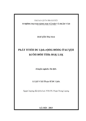 Luận văn phát triển du lịch cộng đồng ở huyện buôn đôn tỉnh đăk lăk