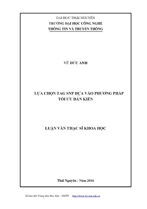 Luận văn lựa chọn tag snp dựa vào phương pháp tối ưu đàn kiến