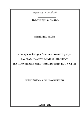Luận văn các biện pháp tạo hứng thú trong dạy học tác phẩm văn tế nghĩa sĩ cần ruộc của nguyễn đình chiểu chương trình ngữ văn 11
