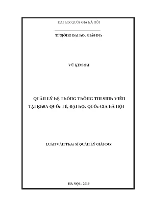 Luận văn quản lý hệ thống thông tin sinh viên tại khoa quốc tế đại học quốc gia hà nội