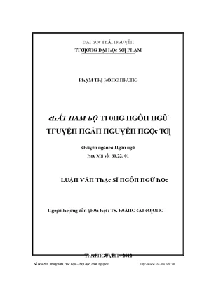 Luận văn chất nam bộ trong ngôn ngữ truyện ngắn nguyễn ngọc tư