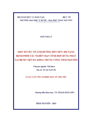 Một số yếu tố ảnh hưởng đến mức độ nặng bệnh phổi tắc nghẽn mạn tính đợt bùng phát tại bệnh viện đa khoa trung ương thái nguyên