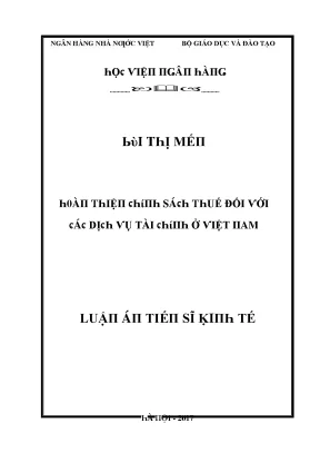 Luận văn hoàn thiện chính sách thuế đối với các dịch vụ tài chính ở việt nam
