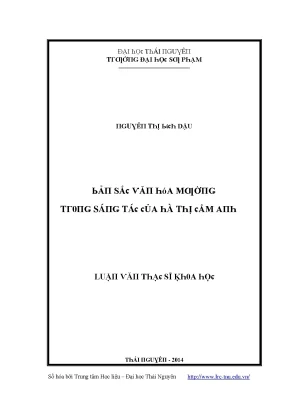 Luận văn bản sắc văn hóa mường trong sáng tác của hà thị cẩm anh