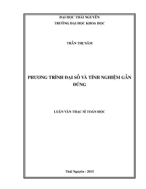 Luận văn phương trình gần đúng và tính nghiệm gần đúng