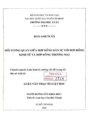 Luận văn thạc sĩ luật học mối tương quan giữa hợp đồng dân sự với hợp đồng kinh tế và hợp đồng thương mại