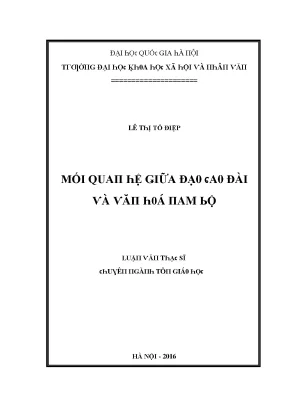 Luận văn mối quan hệ giữa đạo cao đài và văn hóa nam bộ