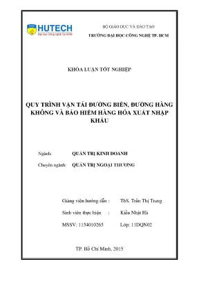 Luận văn quy trình vận tải đường biển đường hàng không và bảo hiểm hàng hóa xuất nhập khẩu