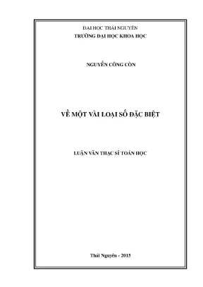 Luận văn về một vài loại số đặc biệt