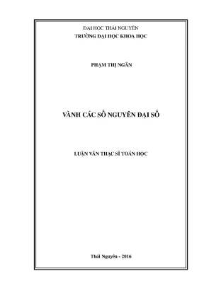 Luận văn vành các số nguyên đại số