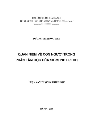 Luận văn thạc sĩ quan niệm về con người trong phân tâm học của sigmund freud
