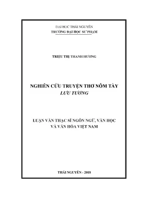 Luận văn nghiên cứu truyện thơ nôm tày lưu tương