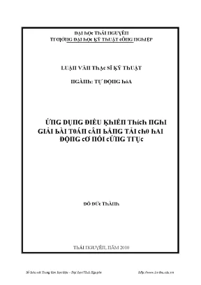 Luận văn ứng dụng điển khiển thích nghi giải bài toán cân bằng tải cho hai động cơ nối cứng trục