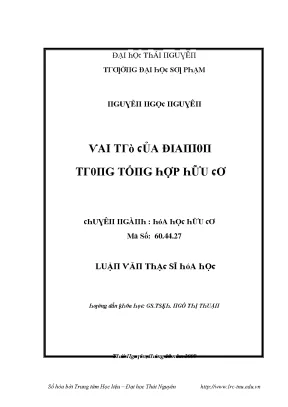 Luận văn vai trò của đianion trong tổng hợp hữu cơ