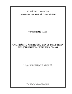 Luận văn các nhân tố ảnh hưởng đến sự phát triển du lịch sinh thái tỉnh tiền giang