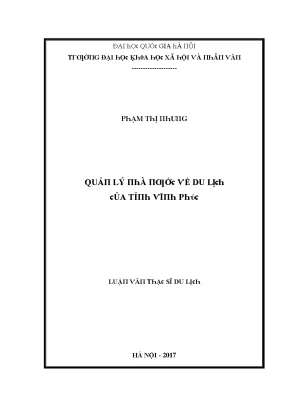 Luận văn quản lý nhà nước về du lịch của tỉnh vĩnh phúc