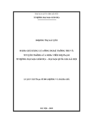 Luận văn đánh giá năng lực công nghệ thông tin và truyền thông của sinh viên sư phạm trường đại học giáo dục đại học quốc gia hà nội