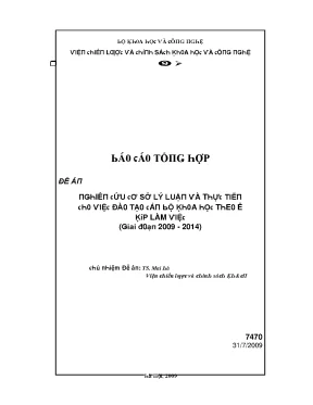 Nghiên cứu cơ sở lý luận và thực tiễn cho việc đào tạo cán bộ khoa học theo ê kíp làm việc giai đoạn 2009 2014