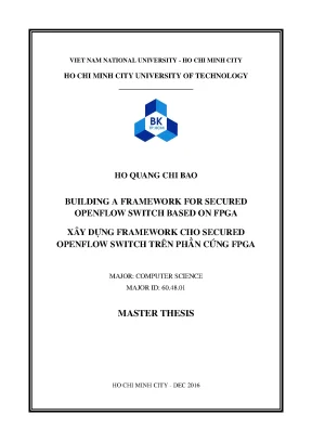 Luận văn thạc sĩ khoa học máy tính building a framework for secured openflow switch based on fpga
