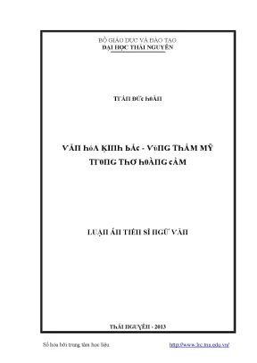 Luận văn văn hóa kinh bắc vùng thẩm mỹ trong thơ hoàng cầm
