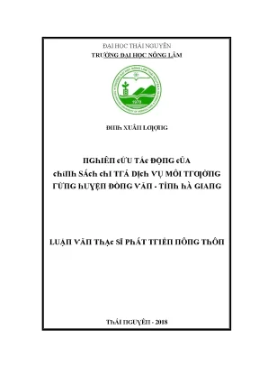 Luận văn nghiên cứu tác động của chính sách chi trả dịch vụ môi trường rừng huyện đồng văn tỉnh hà giang