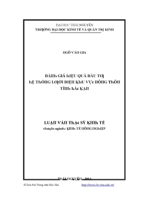 Luận văn đánh giá hiệu quả đầu tư hệ thống lưới điện khu vực nông thôn tỉnh bắc kạn