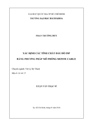 Luận văn thạc sĩ vật lý kỹ thuật xác định các tính chất đều dò inp bằng phương pháp mô phỏng monte carlo