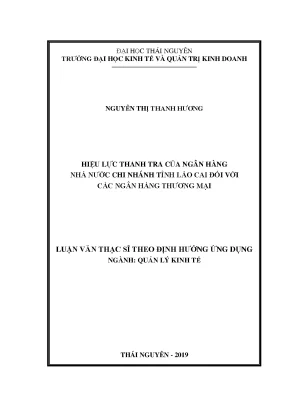 Luận văn hiệu lực thanh tra của ngân hàng nhà nước chi nhánh tỉnh lào cai đối với các ngân hàng thương mại