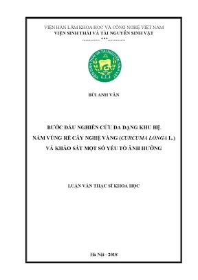 Luận văn bước đầu nghiên cứu đa dạng khu hệ nấm vùng rễ cây nghệ vàng curcumalonga l và khảo sát