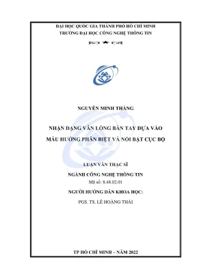 Luận văn thạc sĩ công nghệ thông tin nhận dạng vân lòng bàn tay dựa vào mẫu hướng phân biệt và nổi bật cục bộ